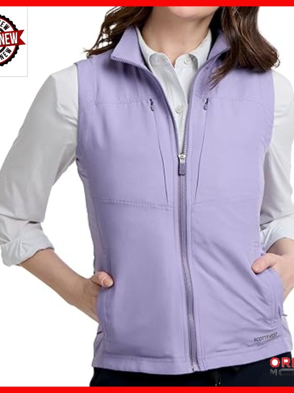 Lightweight Travel Vest with 16 Hidden Pockets, RFID Protection, Water Repellent